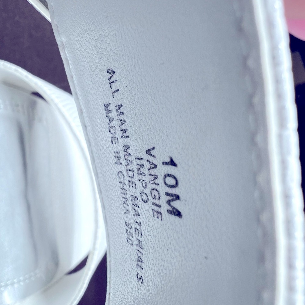 Impo Shoes, white 2 strap 3 inch wedge - Picture 3 of 4